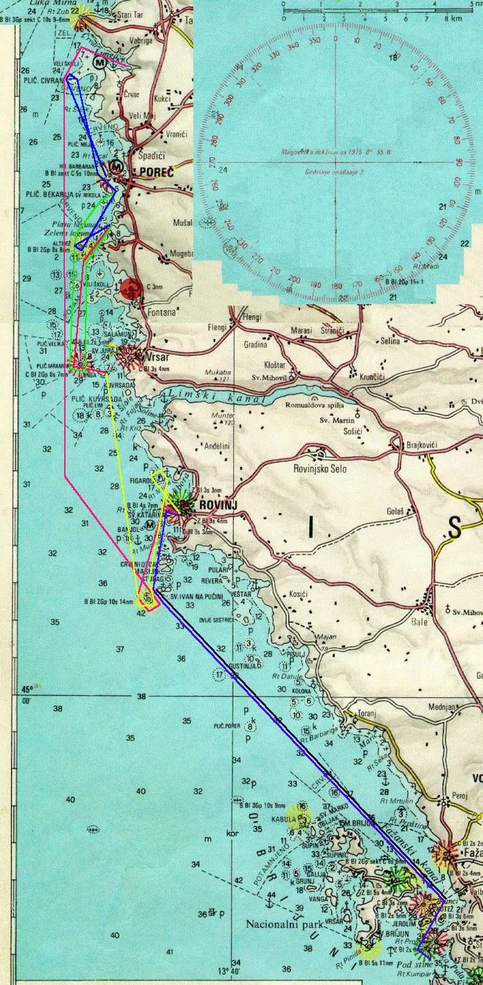 Zemljevid etap po Istri, 1997